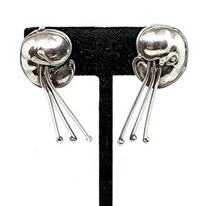 90s Sterling Silver 'Jellyfish' Earrings by Joseph Downs -Organic Biomorphic 925